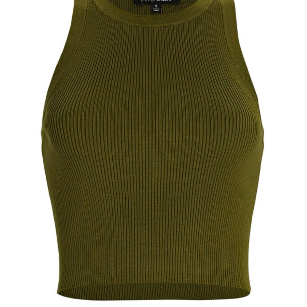 INTERMIX Elsie Cropped Ribbed Knit Tank